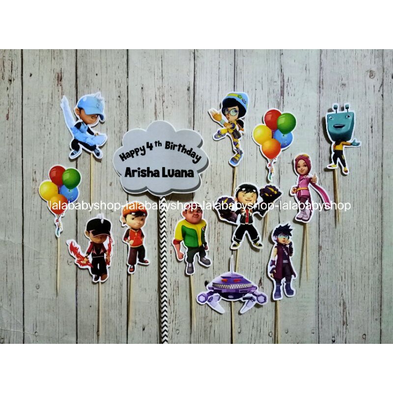 cake topper birthday BOBOIBOY custom / hiasan kue ulang tahun