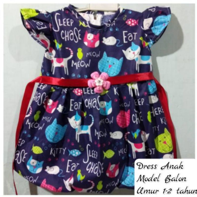 [Fashion Anak] DRESS ANAK karakter | brokat | balon | pita