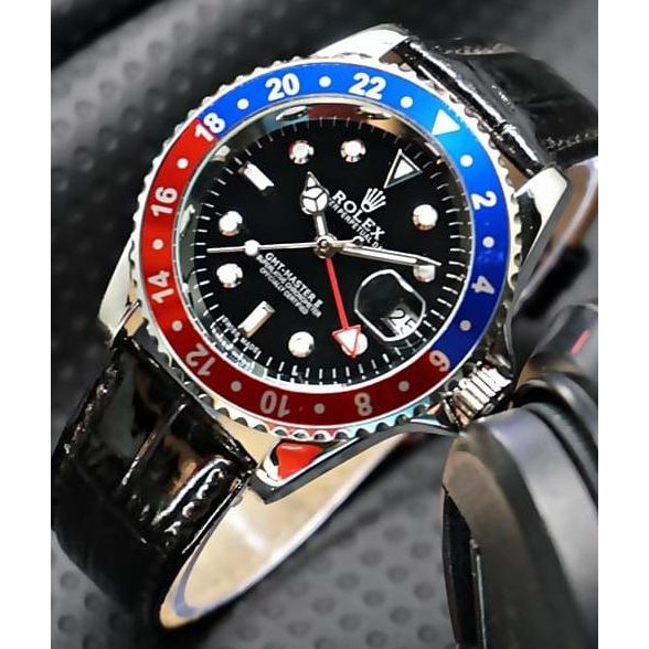 Jam Tangan Pria / Cowok Rolex Submariner Rolex GMT Kulit Automatic