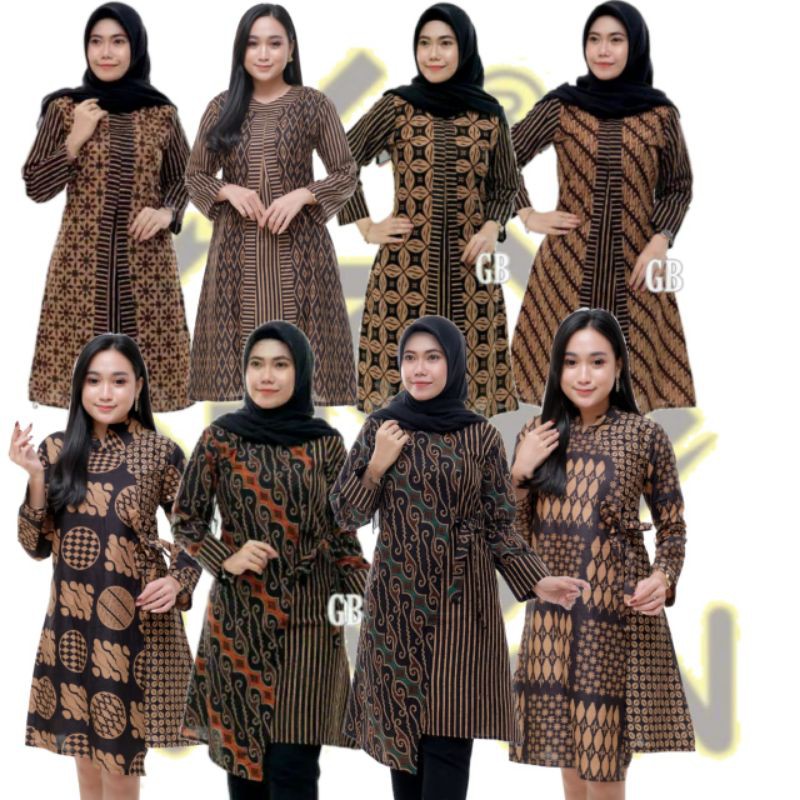 BATIK JUMBO//ATASAN BATIK WANITA//TUNIK BATIK//BATIK MURAH//BATIK COKLATAN