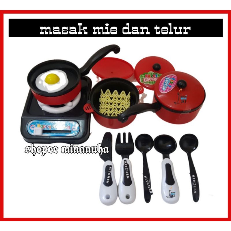 MAINAN ANAK MASAK MASAKAN MIE TELOR CEPLOK// MAINAN ANAK PEREMPUAN MURAH