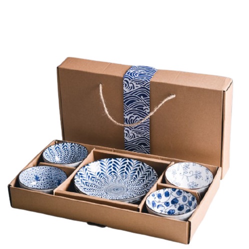 

Hampers Lebaran Wedding Parcel Gift Box Mangkok Mangkuk Keramik Jepang - 1plate+4bowl
