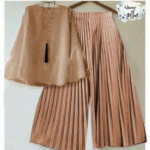 model baju muslim gamis terbaru dan modern ST PRILI COKLAT