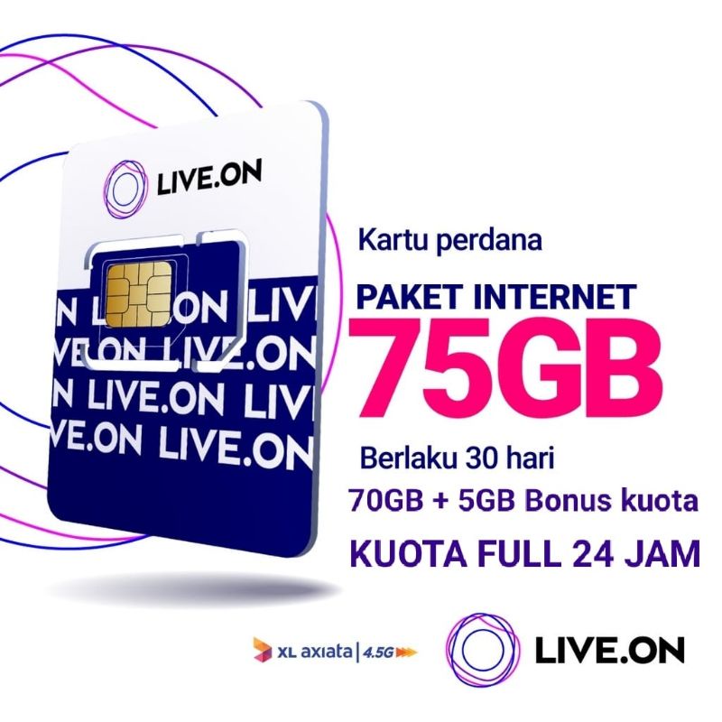 KARTU PERDANA XL LIVE ONE 75GB