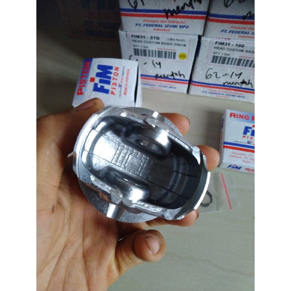 PISTON KIT SEHER RING FIM 31 STD 100 200 DIAMETER 61 62 63 PEN PIN 14 MM DOME MENTAH JENONG MX VIXION R15 NMAX AEROX PCX LEXI FREEGO VARIO 150 CC HEAD BASIC CUSTOM-2