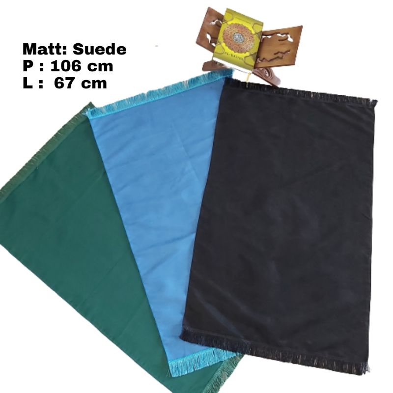 Sajadah Travel Tipis besar 106 x 67 cm Sajadah Polos Tipis Halus Sajadah Suede Sajadah Polos hijau H
