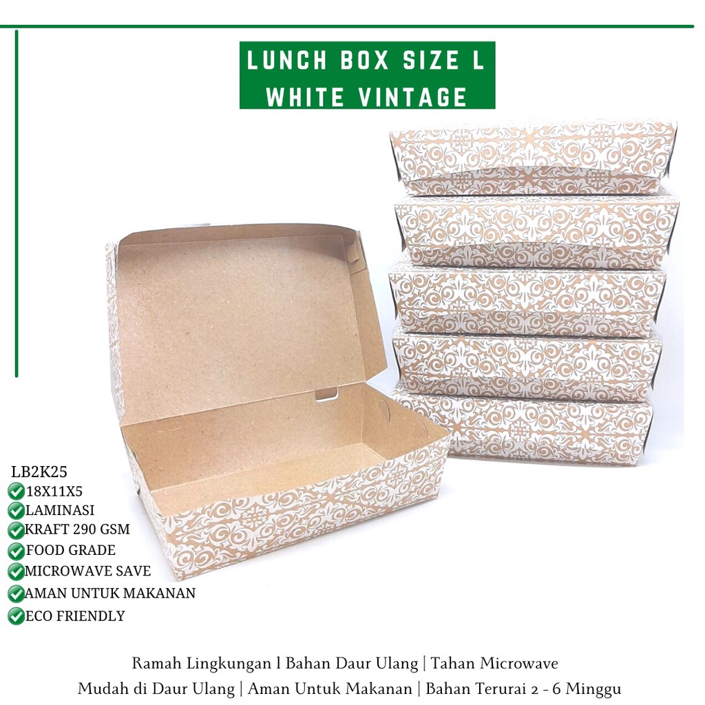 Paper Lunch Box Large Lunch Box Large (LB2K25-18X11X5 Cm)