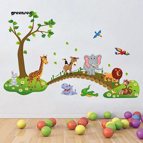 Greensea Removable Cartoon Forest Animal Wall Stickers Kids Room Decor Diy Art Decal
