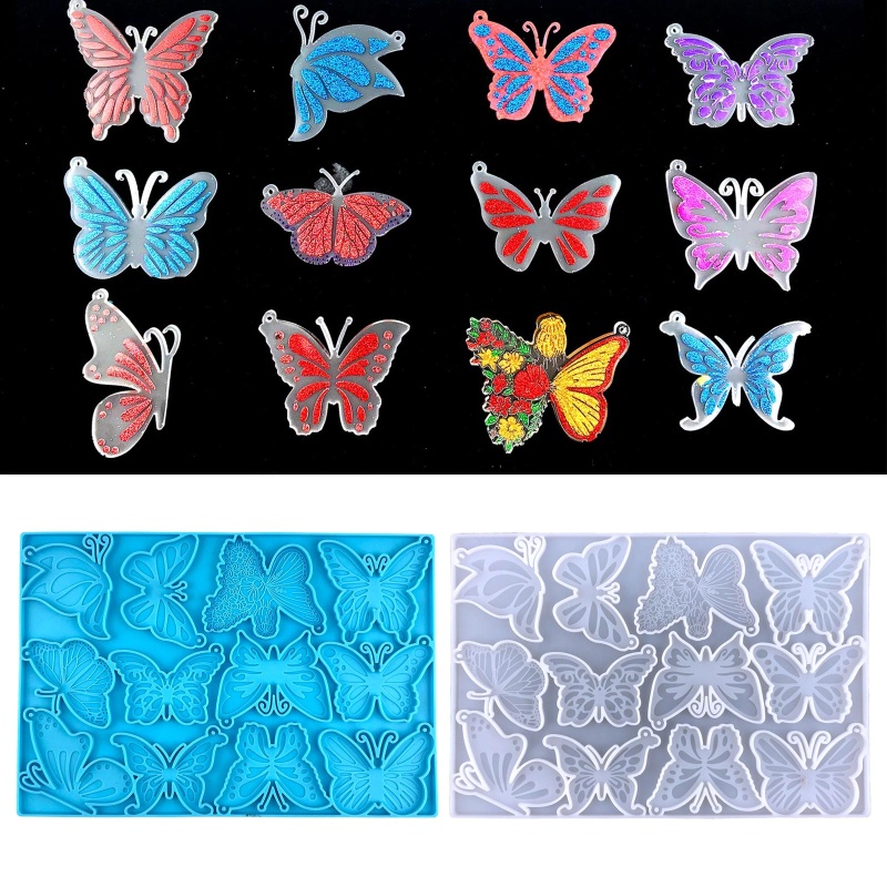 Siy Cetakan Resin Bentuk Kupu-Kupu DIY Untuk Gantungan Kunci Wanita