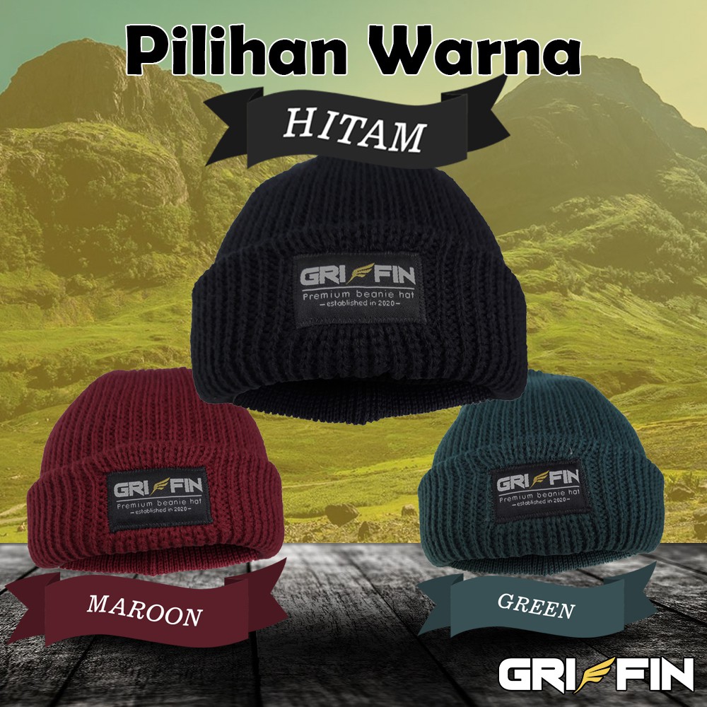 Beanie Hat Kupluk Pria Windblow Griffin Distro Skate Dewasa Keren