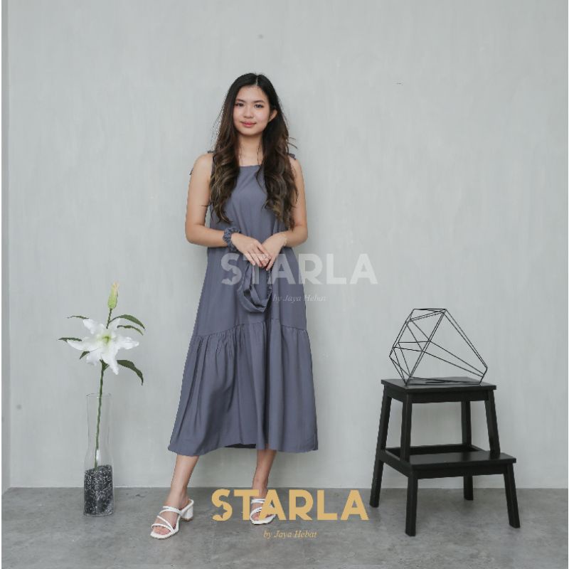 TANKTOP DRESS / DRESS WANITA CASUAL / LONG SILK TANKTOP DRESS / BAJU TIDUR WANITA SEXY / SUMMER DRESS AMBER STARLA