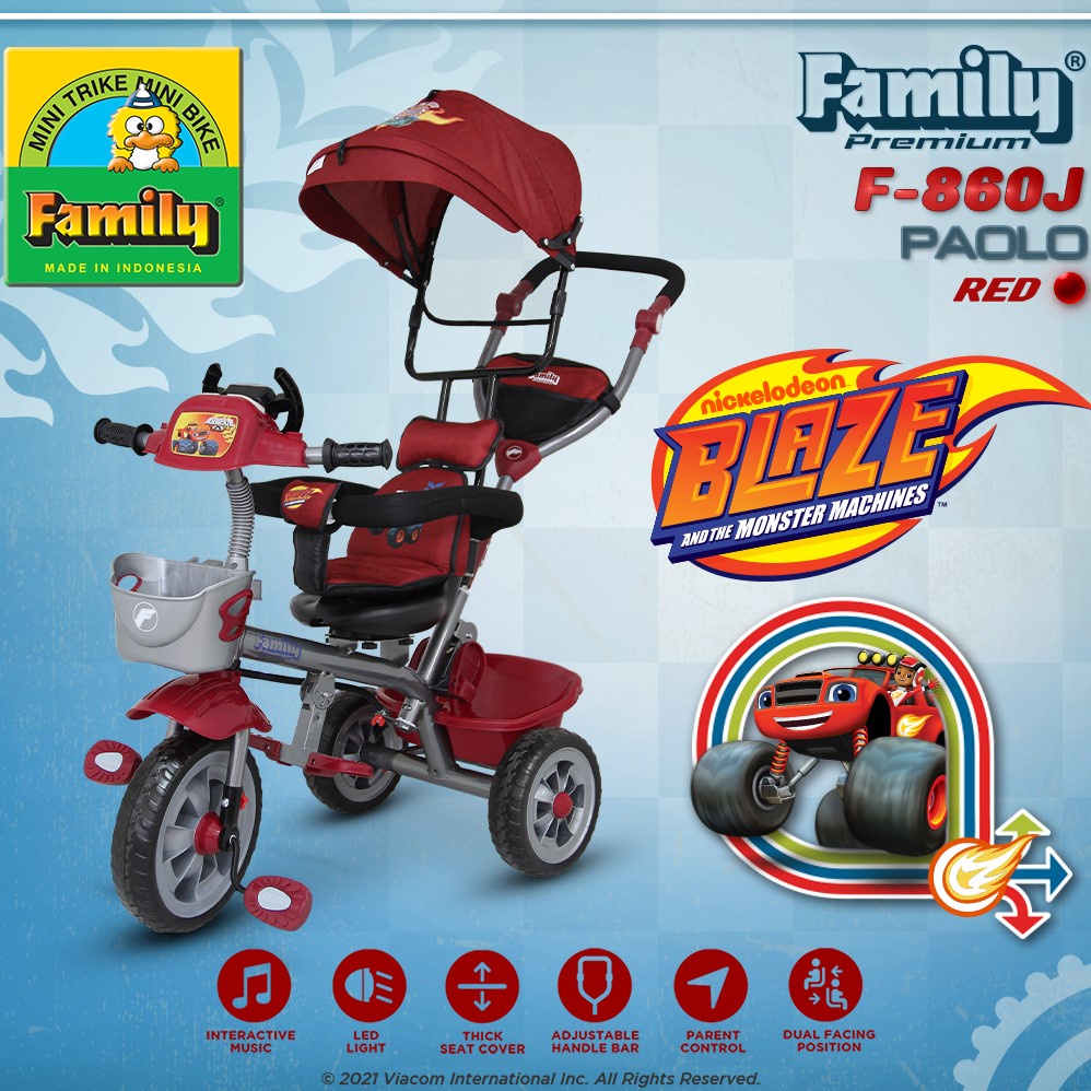 Family Premium Paolo F-860 Tricycle / Sepeda Family / Sepeda Anak Roda Tiga / Mainan Anak