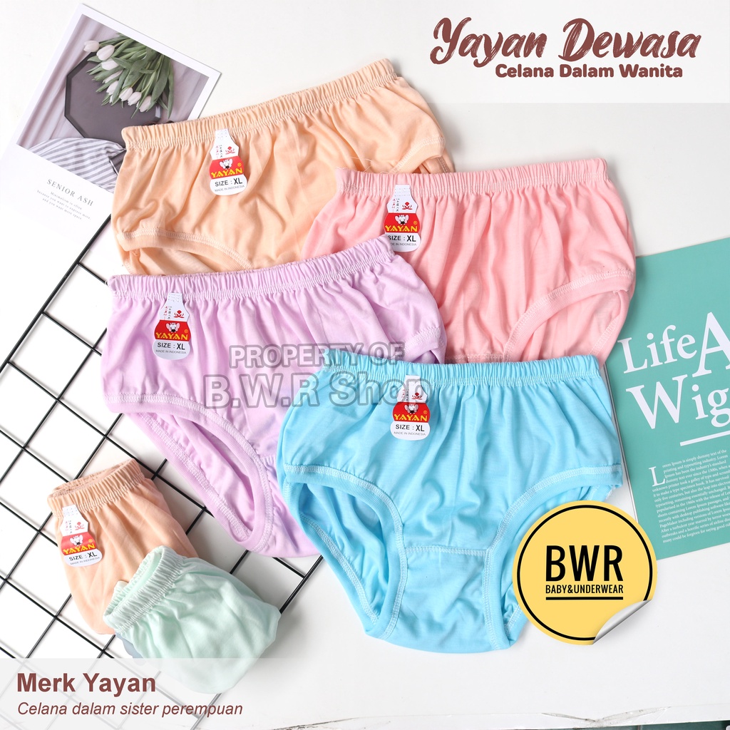 [ 6pc ] CD YAYAN DEWASA MUDA Karet Kerut / Celana Dalam Sister Jumbo Murah Berkualitas | Bwr