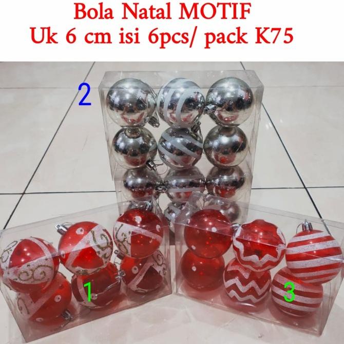 

Bola Natal 6cm isi 6 campur Hiasan Dekorasi Ornamen Pohon Natal