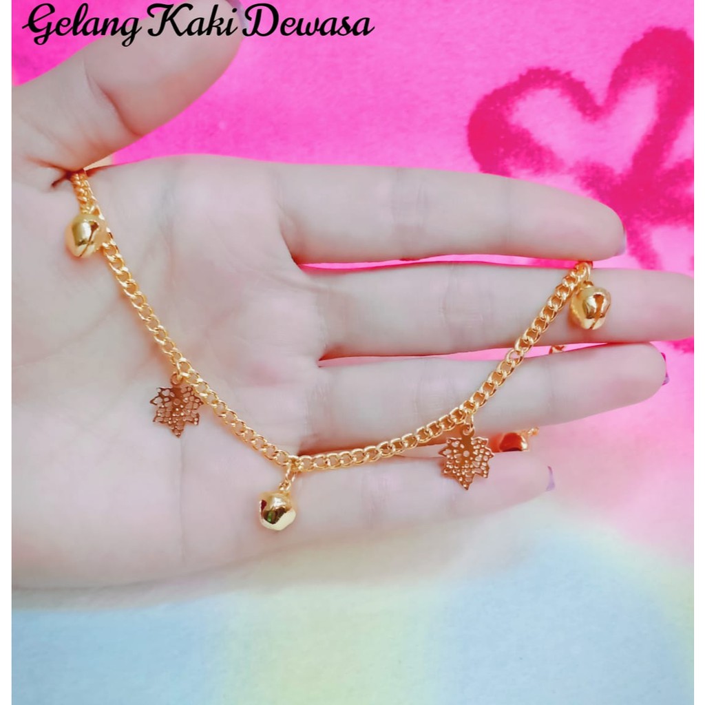 GELANG KAKI KERINCING YAXIYA LAPIS MAS 24K ASLI