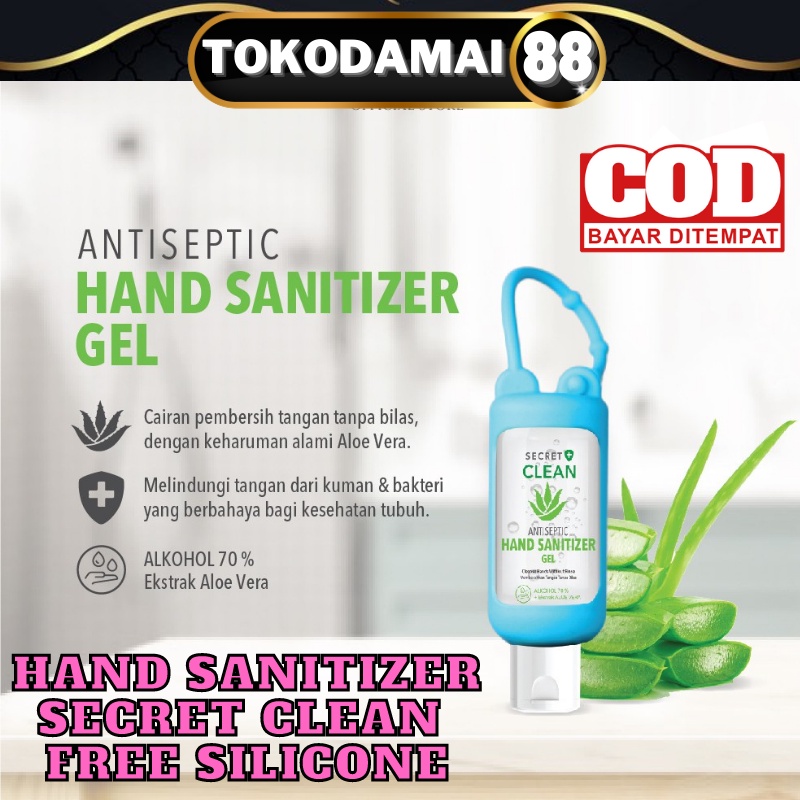Hand Sanitizer Gel Secret Clean 50 ml free Silicone case murah dan aman