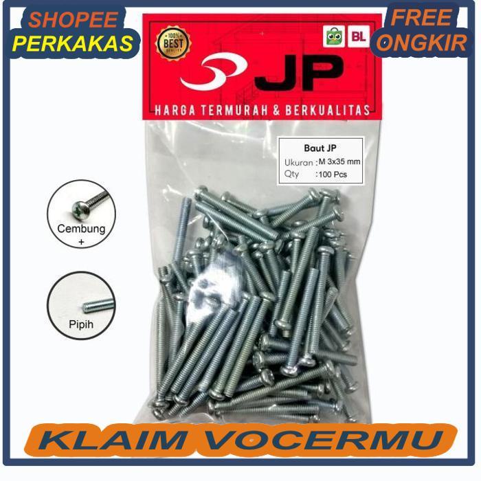 Jual Baut Jp M X Mm Sekrup Skrup Baut Jp X Isi Pcs Bos Juragan Perkakas Indonesia