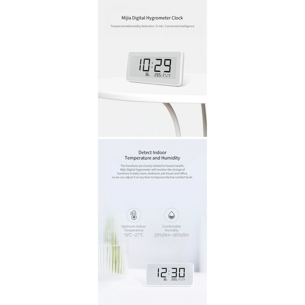 XIAOMI MIJIA Smart Digital Clock with Temperature Humidity Monitoring