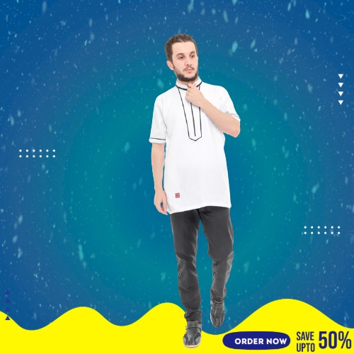 Baju Muslim Cowok Lengan Pendek Couple Kondangan Koko Kurta Pria Dewasa Orang Tua Remaja Santri Jumb