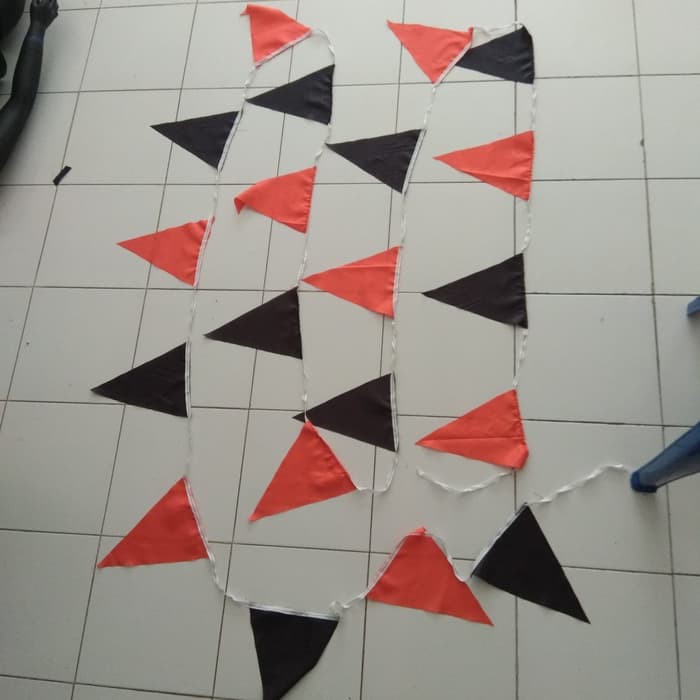 Halloween flag bendera segitiga umbul umbul kain hitam orange