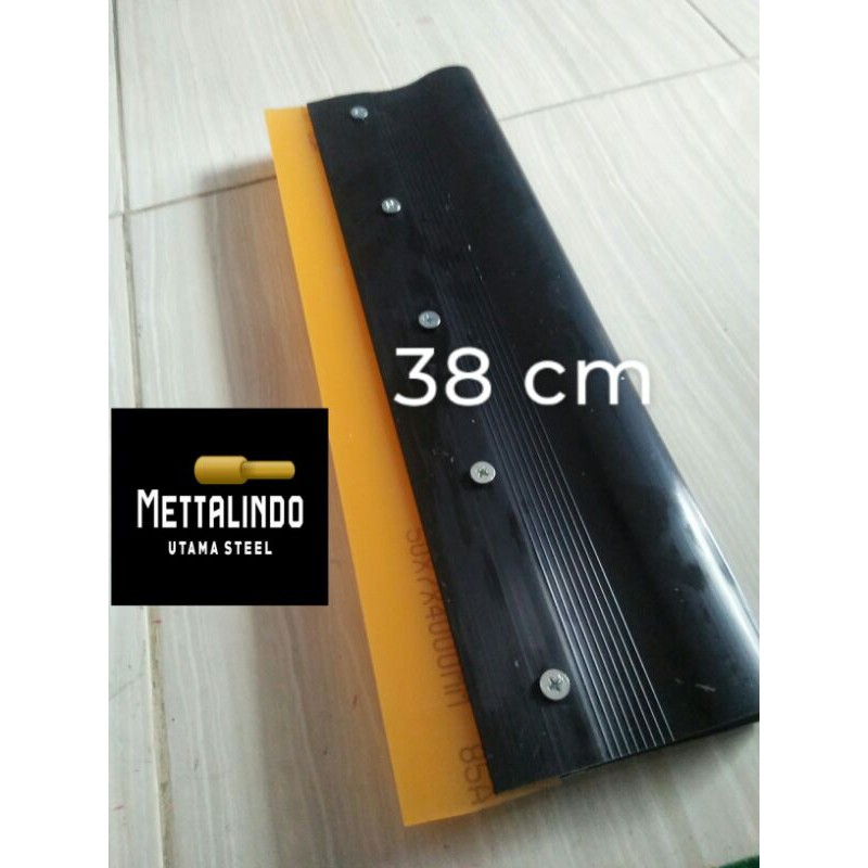 gagang rakel alumunium hitam 38 cm 38cm dan karet orange cocok utk meja sablon thailand rel rell rot