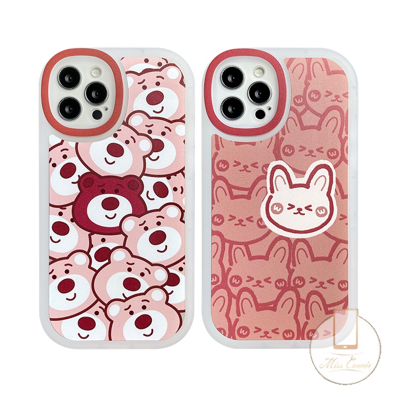 Xiaomi Redmi 12C A1 10 9 9A 10C 9C NFC 9T Note 11 9 8 10 10S 10 Pro Max Plus POCO F4 K40s Cute Bear Rabbit Full Back Oval Perlindungan Lensa Anti Jatuh Back Soft TPU Case