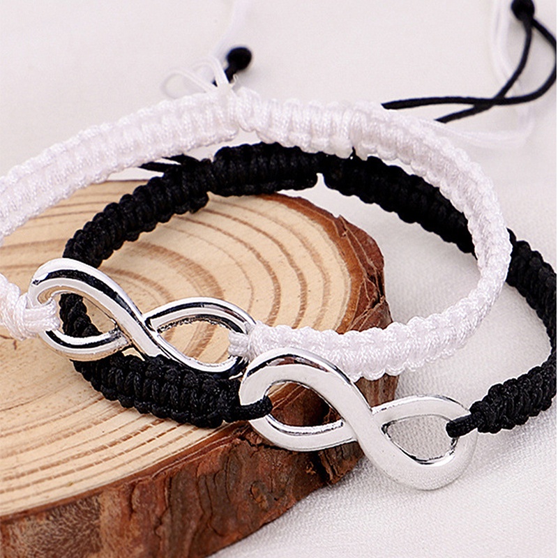 COD✨1PCS Gelang Hitam Korea Wanita Pria Unisex Handmade Desain Untuk Pasangan Aksesoris Fashion Simple Murah COD