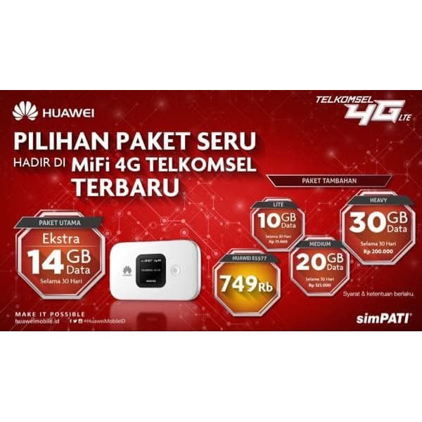 Modem Mifi Huawei 4G E5577 FDD1800/TDD2300 Unlocked PERMANEN