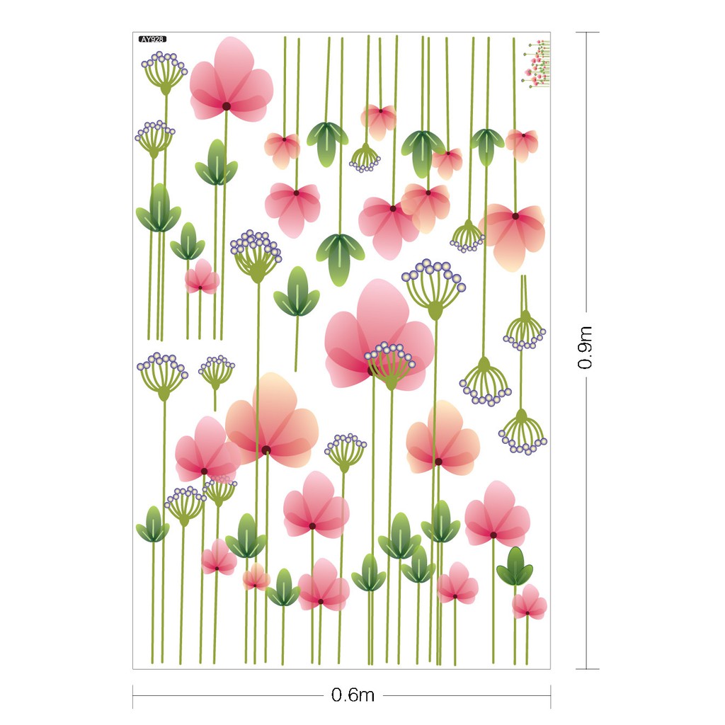 RELIZA WALLSTICKER BUNGA TAMAN HOME DECOR HIASAN DINDING