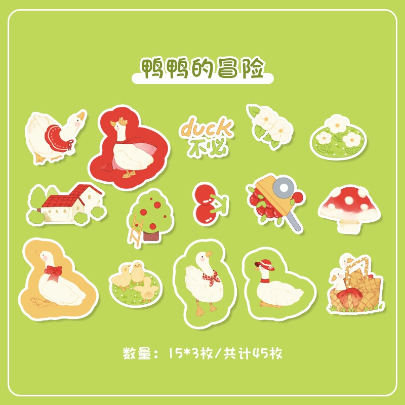 imoda 45 lembar/kotak Stiker Kartun Lucu DIY Scrapbooking Dekorasi Stiker Alat Tulis-E