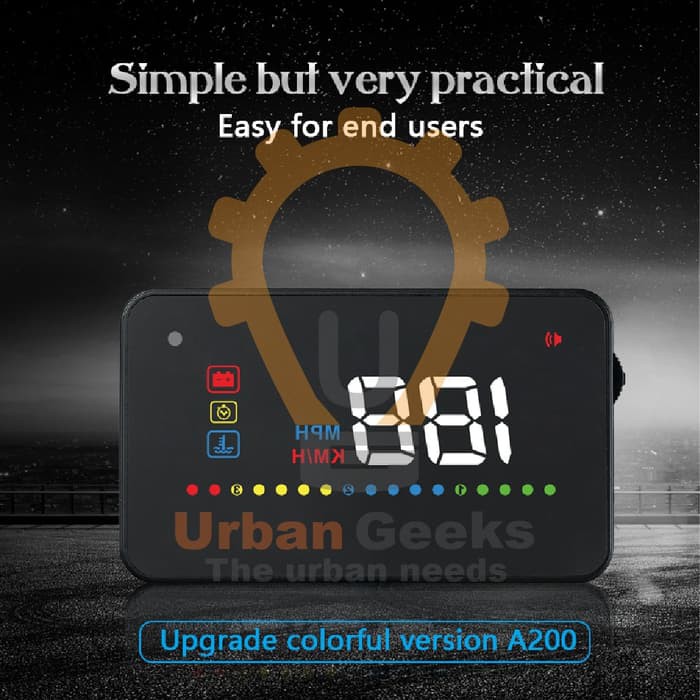 Car LED Refleksi HUD Head Up Display OBD2 Interface 5.5 Inch A200