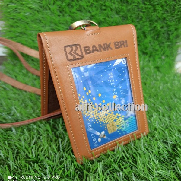 

D card holder kulit asli - name tag kulit costum nama dan logo