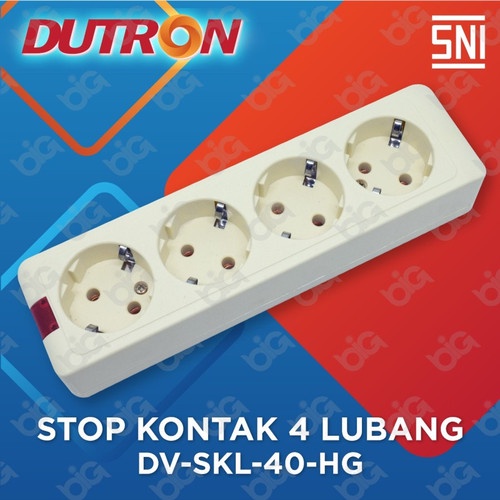 DUTRON Stop Kontak 4 Lubang DV SKL 40 HG Tanpa Kabel