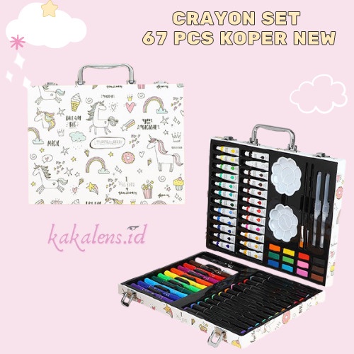 

Set Alat Gambar Anak Tulis Lukis Koper Box Jingjing Crayon Art 67 pcs