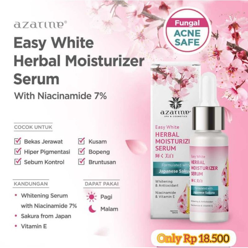 AZARINE Easy White Series with Japanese Sakura | herbal moisturizer serum | Day Cream | Night Cream