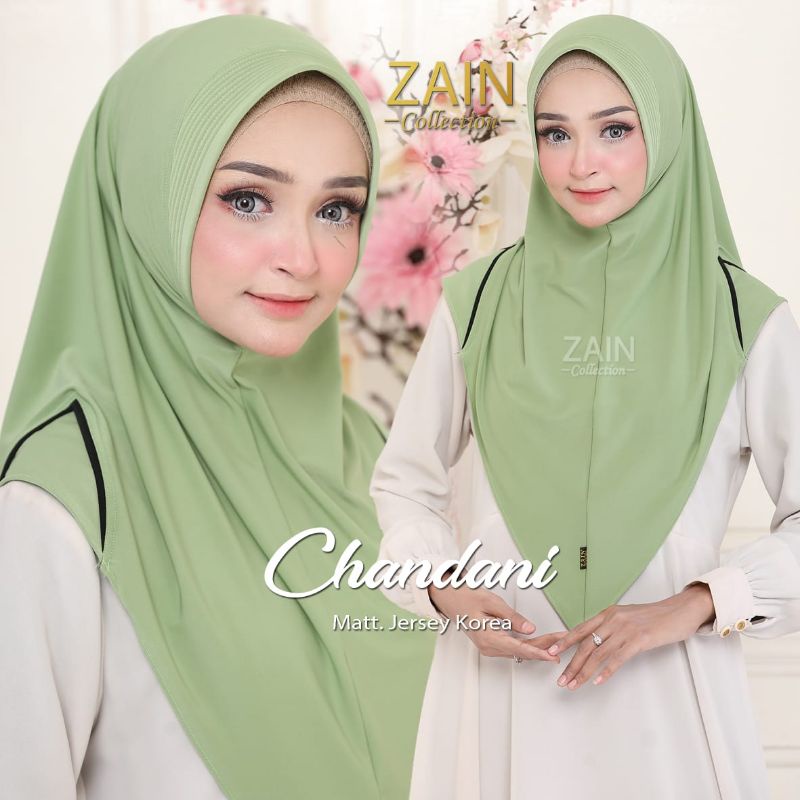 Hijab/Jilbab Instan jersey CHANDANI ORI ZAIN-HIJAU