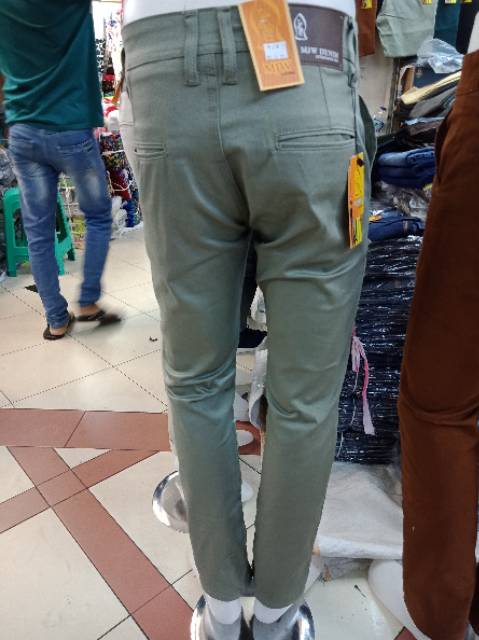 Celana chino panjang pria/slimfit