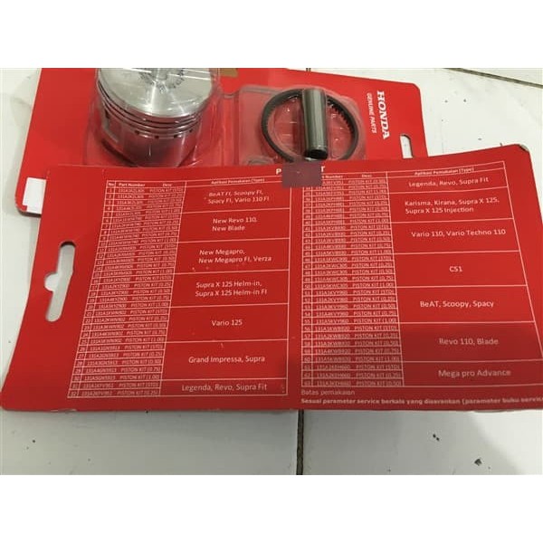 Seher Kit & Piston Kit Supra Fit&Legenda&Revo OS Standar Ori Honda KFV LESTARIMOTOR