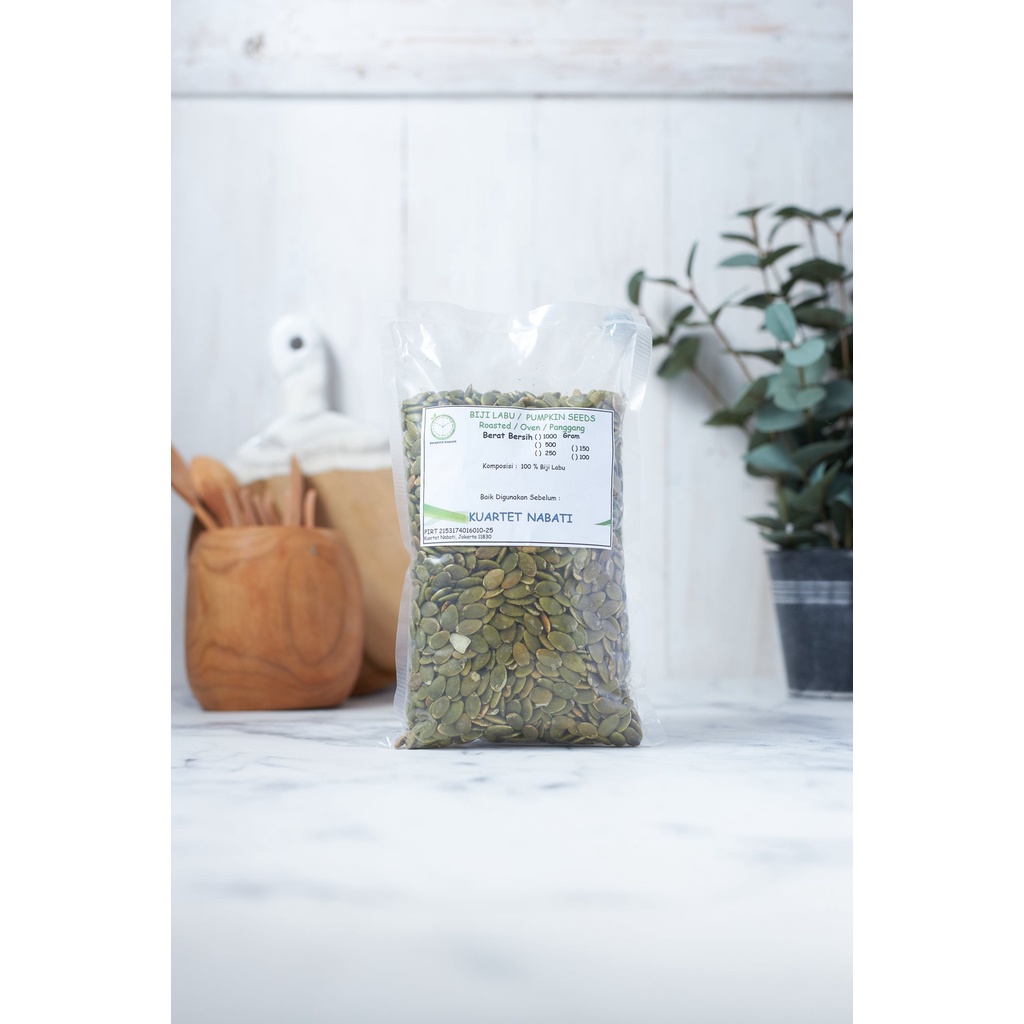 

500gr Kuartet Nabati Roasted Pumpkin Seeds - Biji Labu Kupas - Kuaci – Oven - Matang Varian Rasa Original/ Asin/ Aktivasi