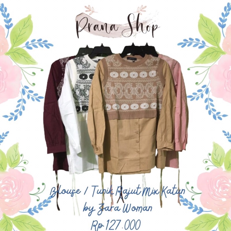 Blouse Wanita Rajut Zara Woman