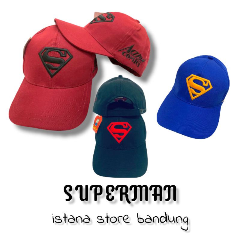 Topi Anak Superman Bordir Timbul Karakter Hero Action Comic Lucu