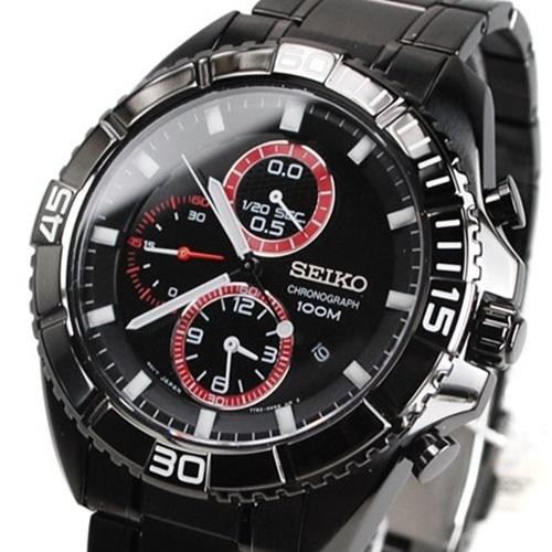 Seiko Criteria SNDF25P1 Quartz Chrono Black IP Bracelet | Jam Pria SNDF25