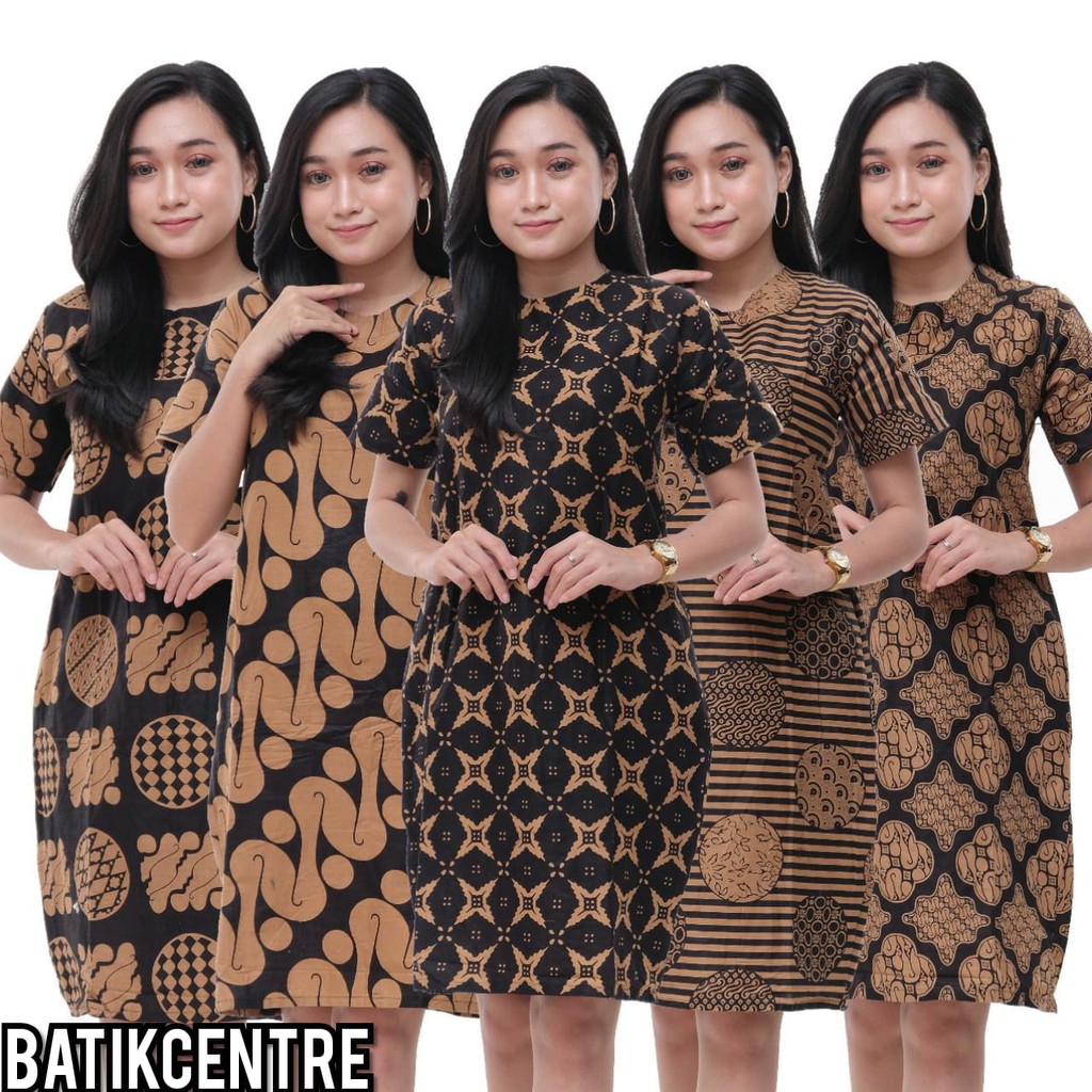 ATASAN BATIK DRESS WANITA BATIK LENGAN PENDEK