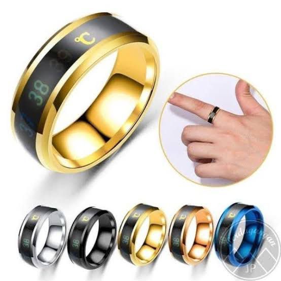 Cincin Pengukur Suhu Tubuh Cincin Thermometer Smart Ring Titanium Pria Wanita