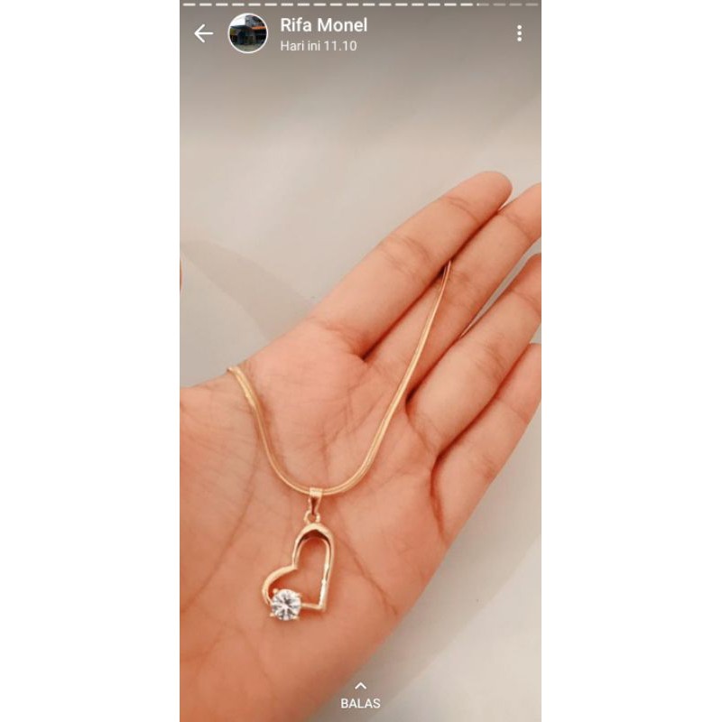 kalung liontin titanium love mata satu