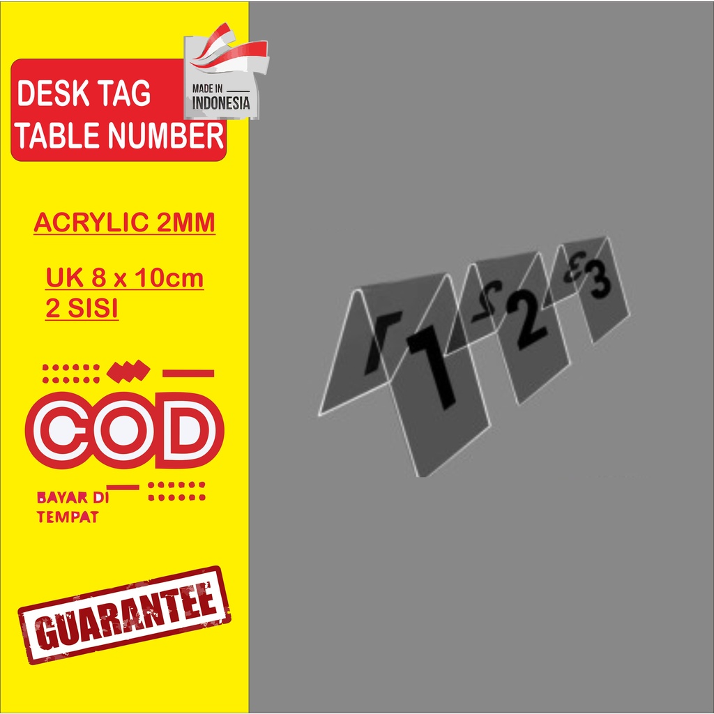 

NOMOR MEJA CAFE WARUNG RESTO RUMAH MAKAN AKRILIK 2 SISI UK 8 x 10cm