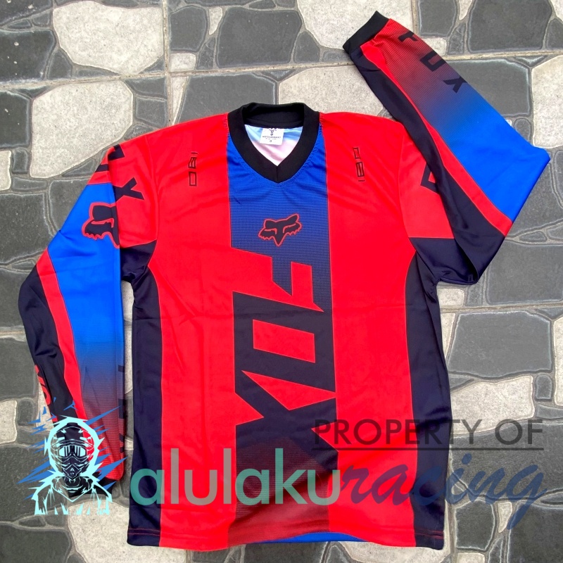 Jersey, Celana, Sarung Tangan &amp; Sepatu Fullprint with Protectors Fullset MX Trail Motocross - Paket Bundling FOCTFG050703-F43