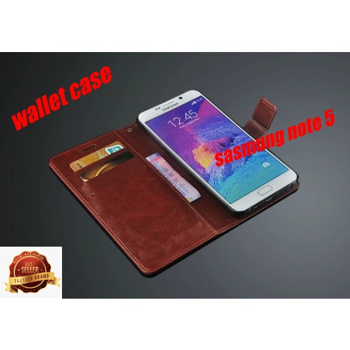 Samsung galaxy note 5 leather case flip wallet premium