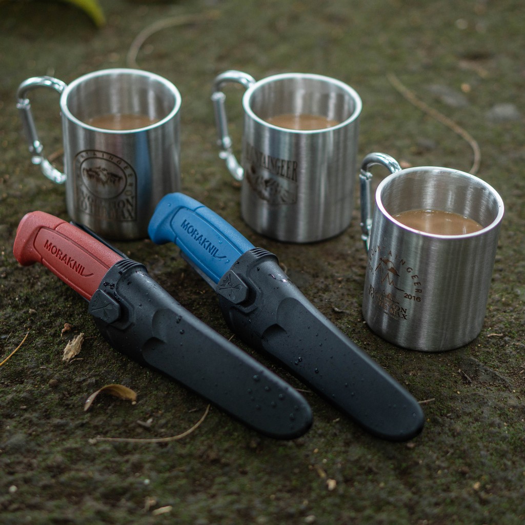 stainless mug carrabiner - Mug camping - stainless mug camping - mug stainless