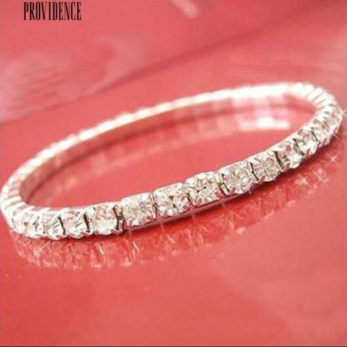 Perak Disepuh Crystal Berlian Imitasi Bangle Cuff Bracelet